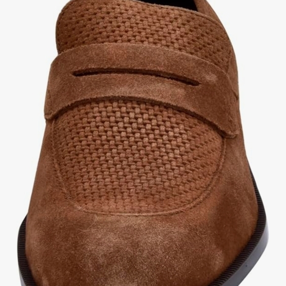 New Men\'s Hugo Boss Tayil Medium Brown Suede Loafer Shoes, Size 9 main image 5